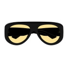 Bottega Veneta Eyewear Bottega Veneta Bv1362s Linea Ribbon 005 Black Orange Sunglasses