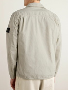 Stone Island - Logo-Appliquéd Washed Cotton-Canvas Overshirt - Neutrals