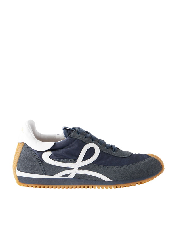 Photo: LOEWE - Flow Runner 2.0 Suede-Trimmed Shell Sneakers - Blue
