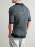 Frescobol Carioca - Rino Ribbed-Knit Cotton-Blend Polo Shirt - Blue