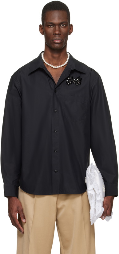 Photo: Simone Rocha Black Embellished Classic Shirt