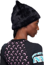 Marine Serre Black Wild Fluffy Knit Kawaii Beanie
