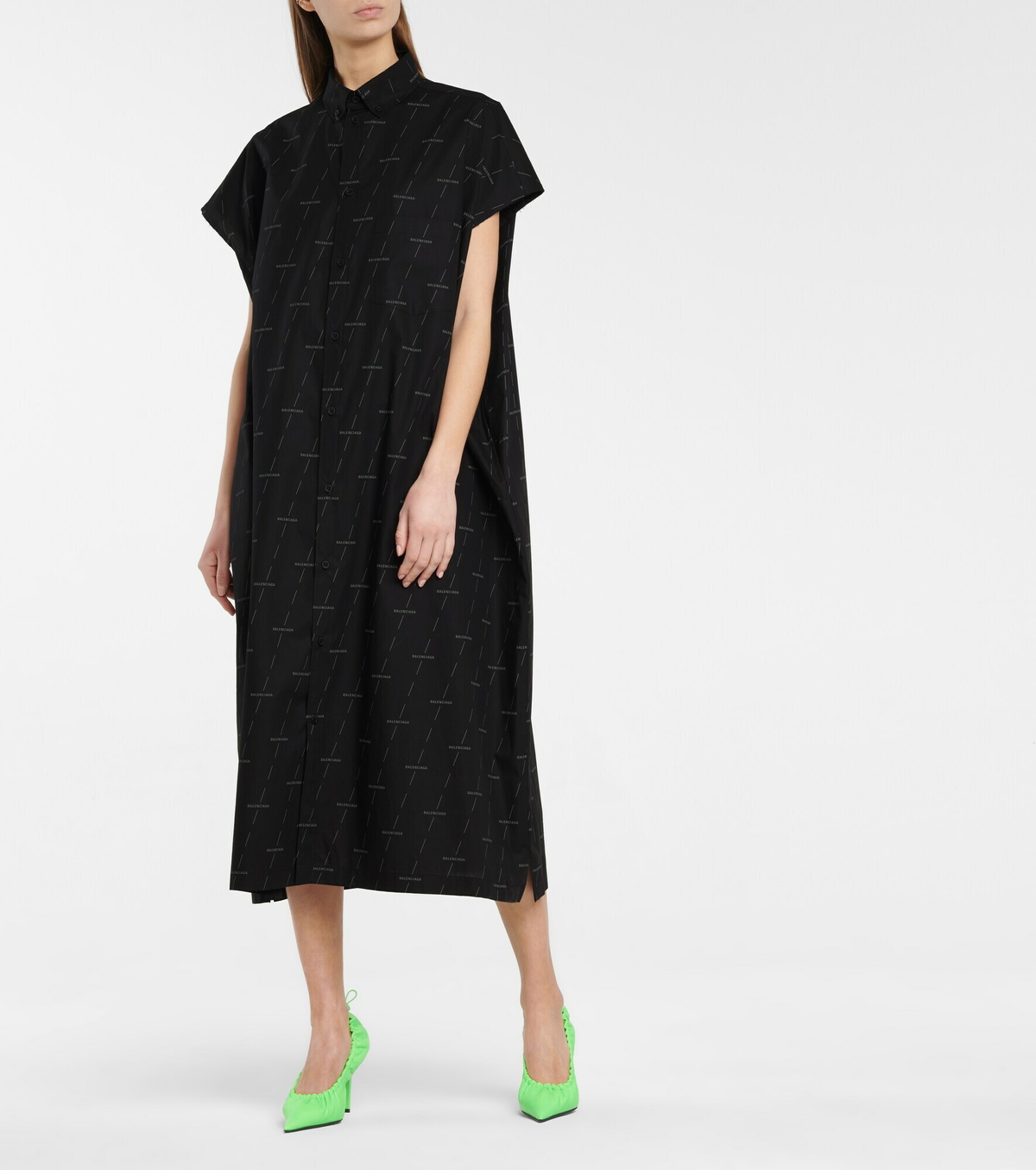 Balenciaga - Logo cotton poplin dress Balenciaga
