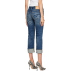 R13 Blue Cuffed Boy Straight Jeans