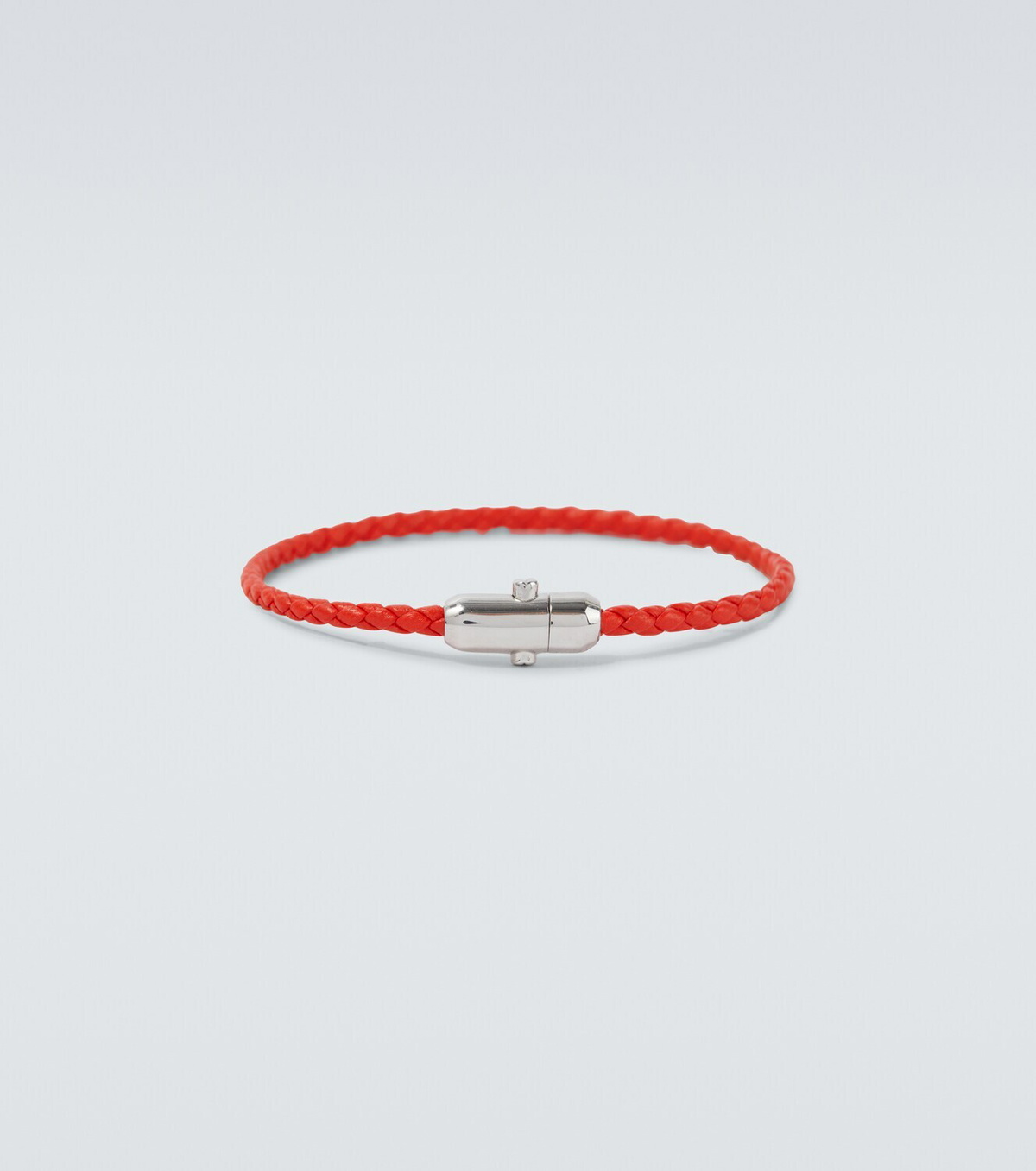 Bottega Veneta Braided leather and sterling silver bracelet