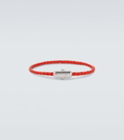 Bottega Veneta Braided leather and sterling silver bracelet