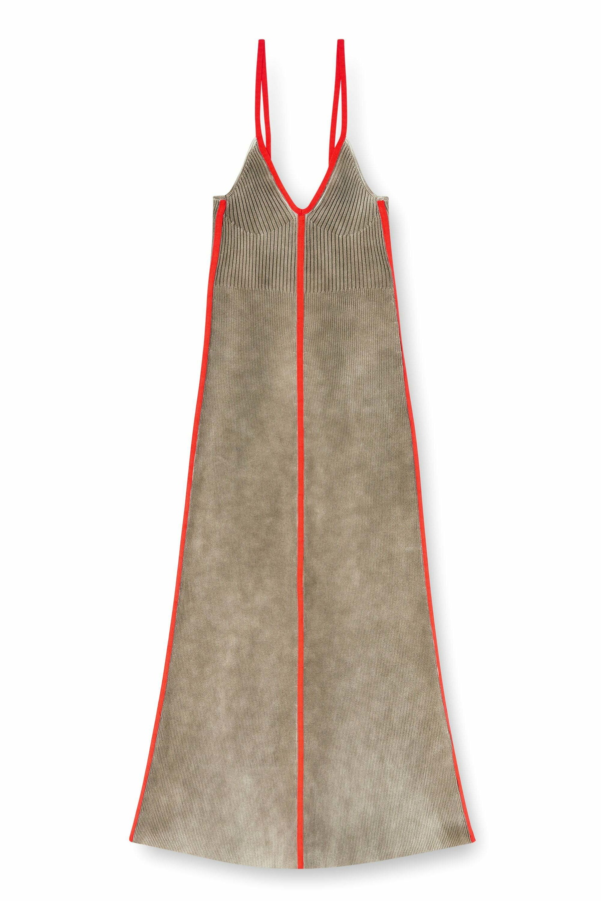 Diesel Rib-knit midi cami dress with contrast bands - Dresses Womens in Multicolor
