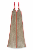 Diesel Rib-knit midi cami dress with contrast bands - Dresses Womens in Multicolor