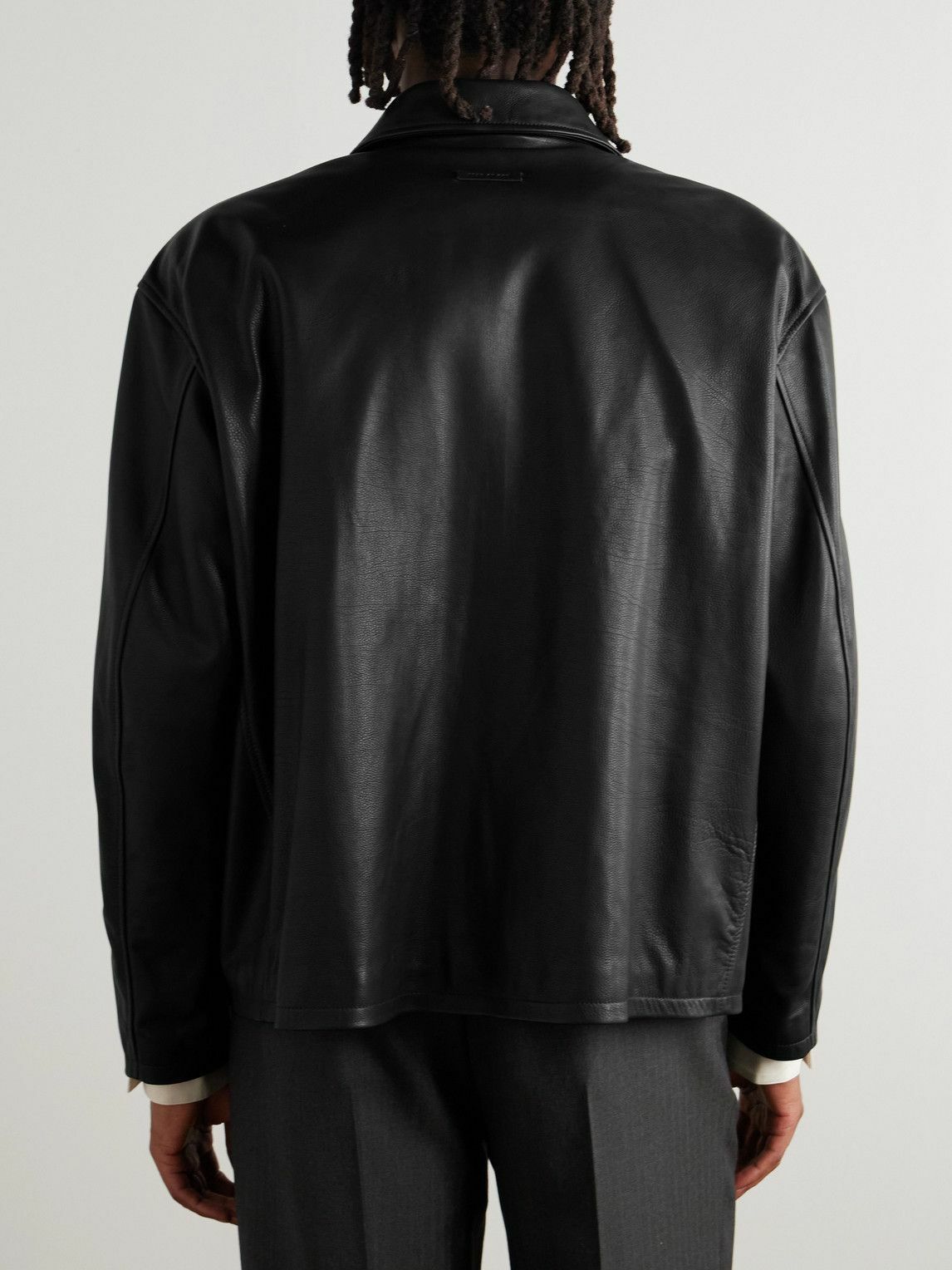 Fear of God - Rider Oversized Leather Jacket - Black