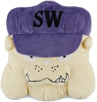 Saintwoods SSENSE Exclusive Off-White & Purple Dog Cushion