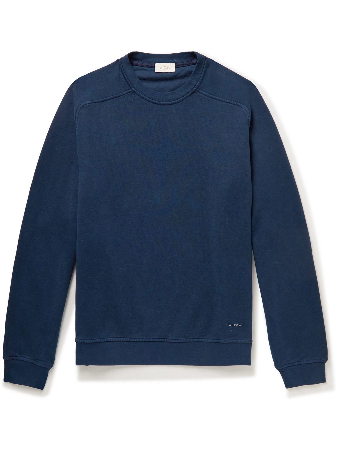 Photo: Altea - Wilson Garment-Dyed Cotton-Jersey Sweatshirt - Blue