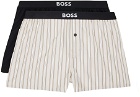 BOSS Two-Pack Black & Beige Boxers