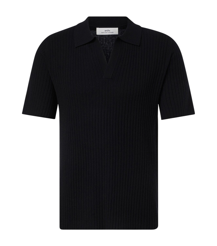 Photo: Arch4 Ribbed-knit cashmere polo shirt