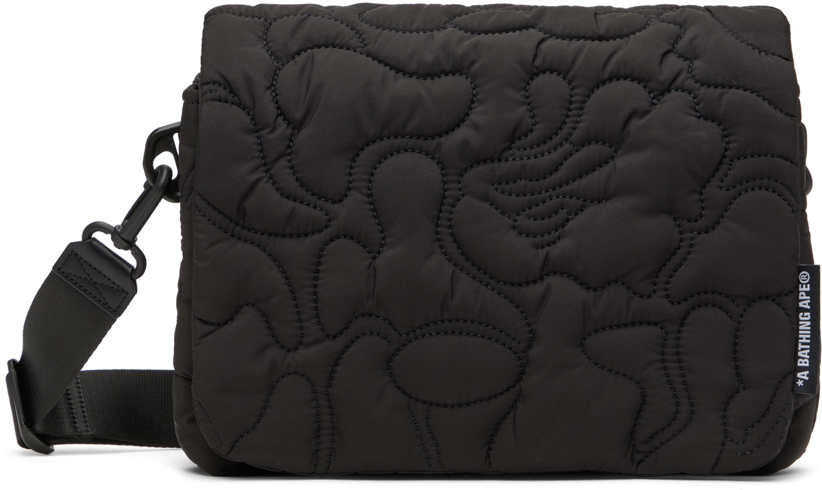 BAPE Black Line Camo Quilted M Bag A Bathing Ape