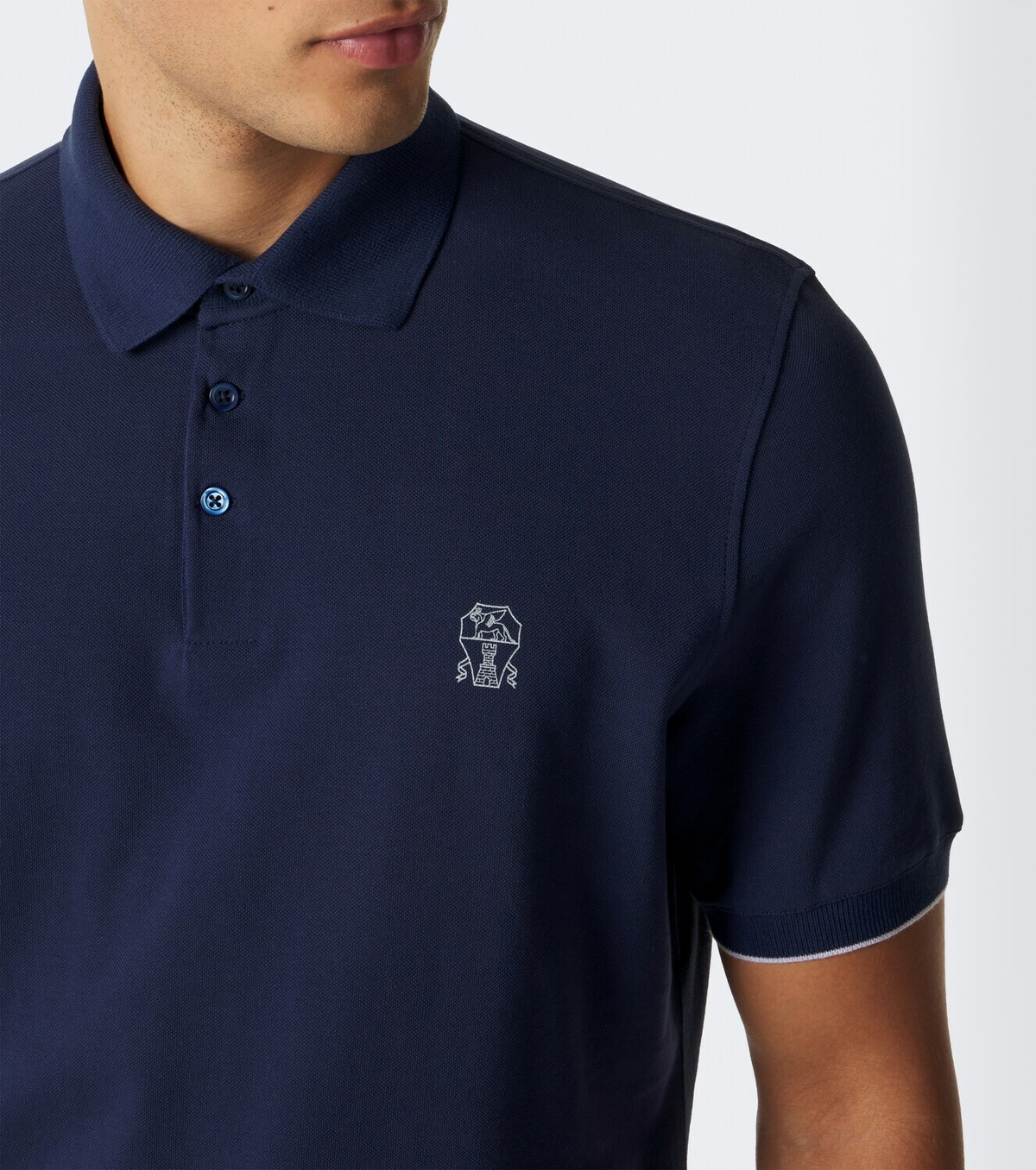 Brunello Cucinelli Logo cotton piqué polo shirt