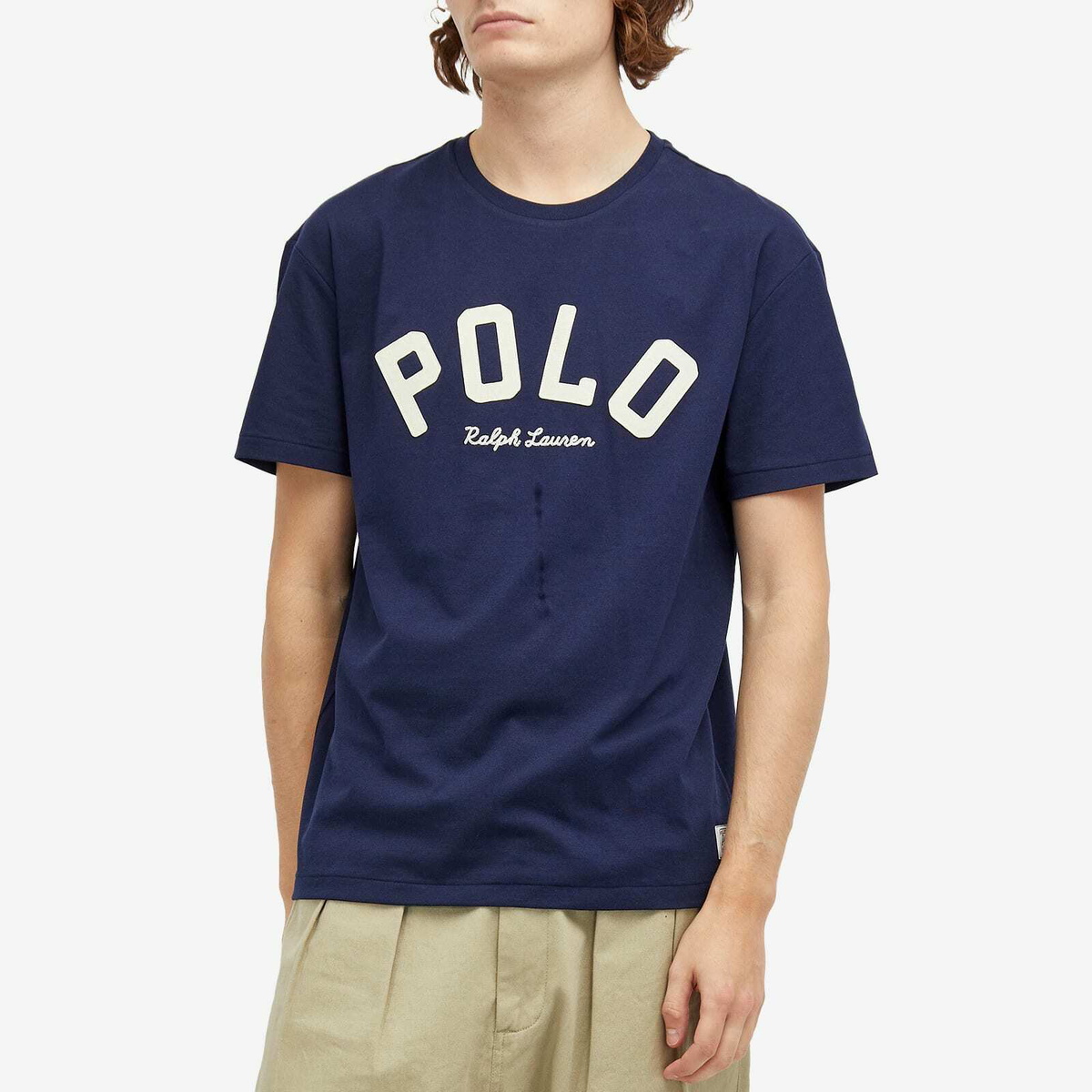 Polo Ralph Lauren Men's College Logo T-Shirt in Cruise Navy