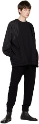 Isabel Benenato Black Paneled Sweatshirt