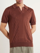 PIACENZA 1733 - Silk and Cotton-Blend Polo Shirt - Brown