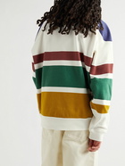 Isabel Marant - Meyoan Logo-Flocked Striped Cotton-Blend Jersey Sweatshirt - White