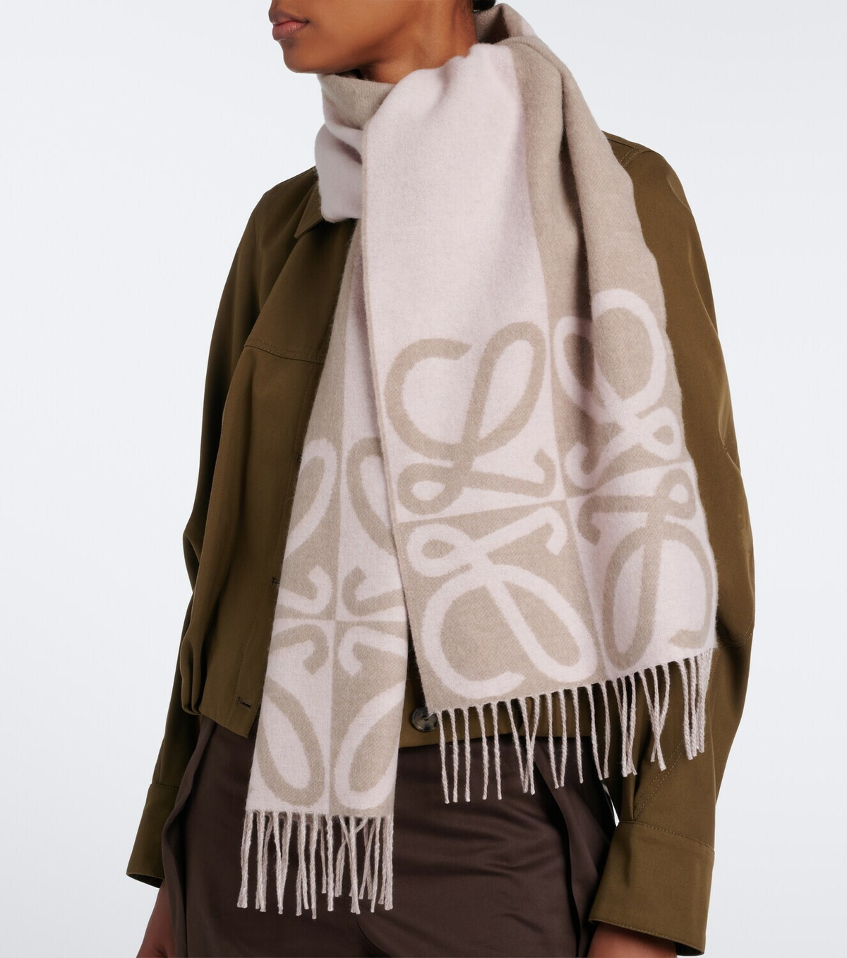 Loewe Anagram wool and cashmere scarf