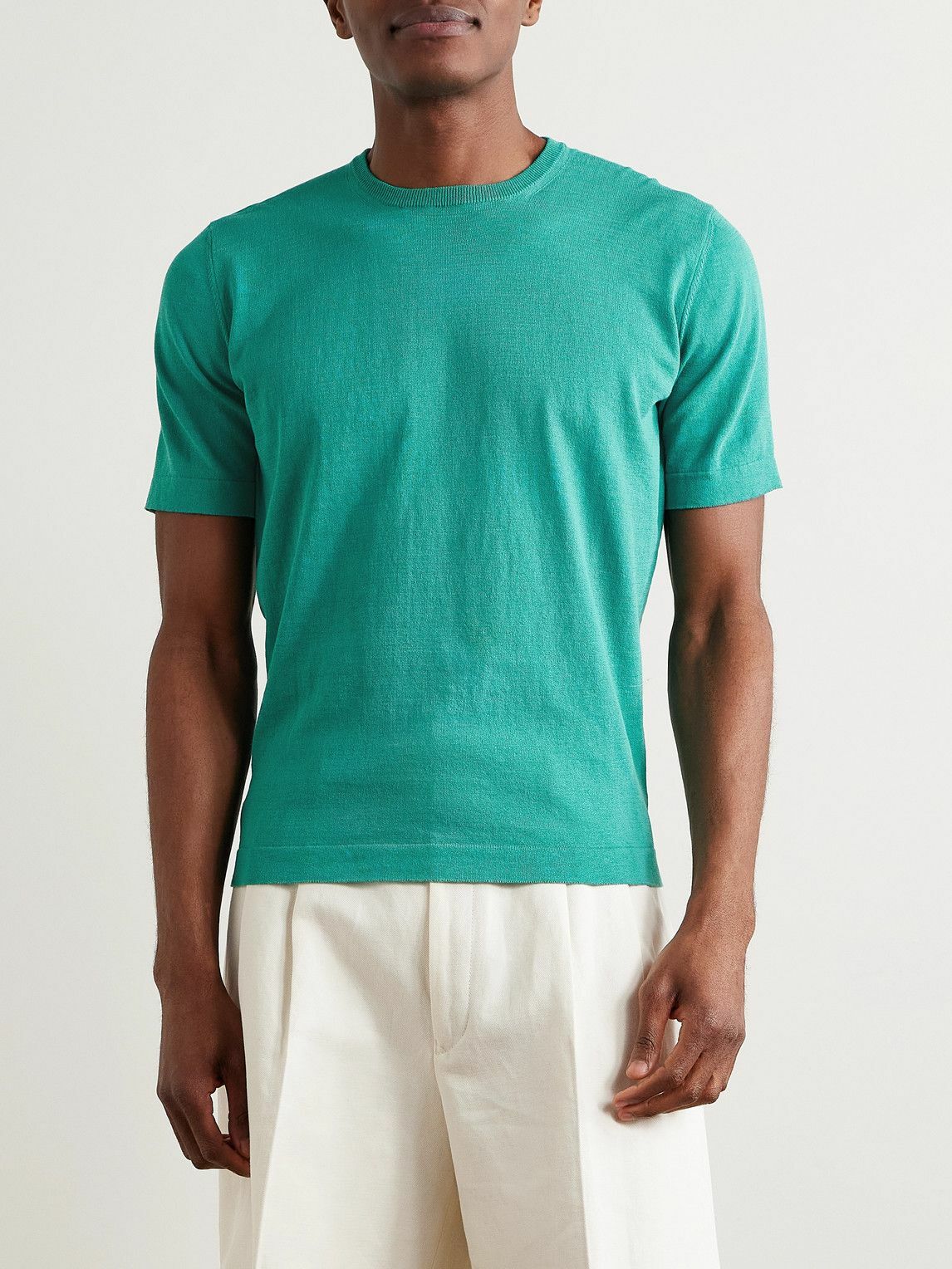 Caruso - Slim-Fit Cotton T-Shirt - Blue