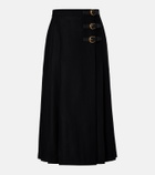 Chloé Pleated virgin wool midi skirt