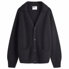 MHL by Margaret Howell Men's Collared Knit Cardigan in Ink