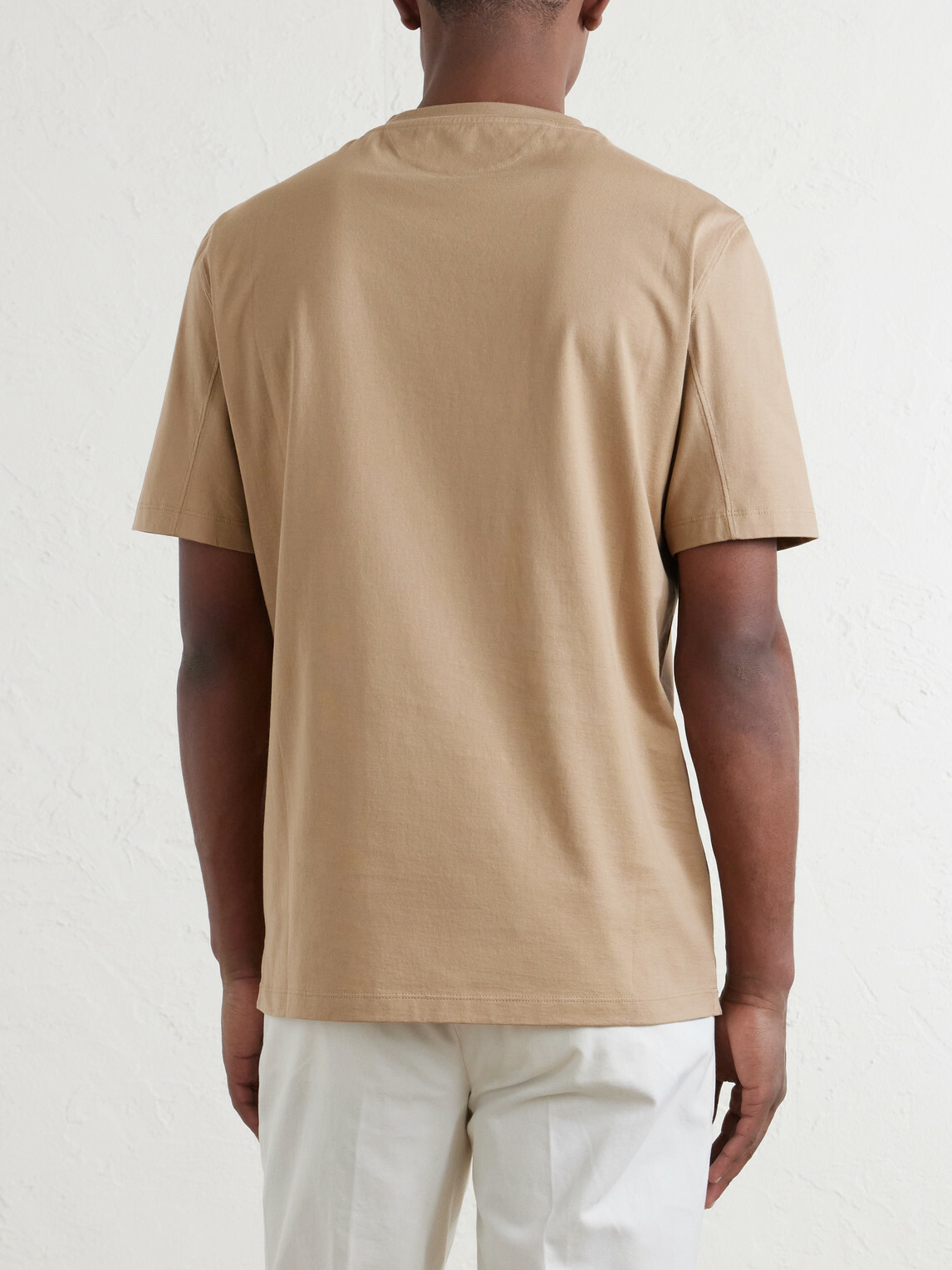 Brunello Cucinelli - Logo-Print Cotton-Jersey T-Shirt - Brown