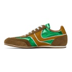 Dries Van Noten Green Leather Metallic Sneakers
