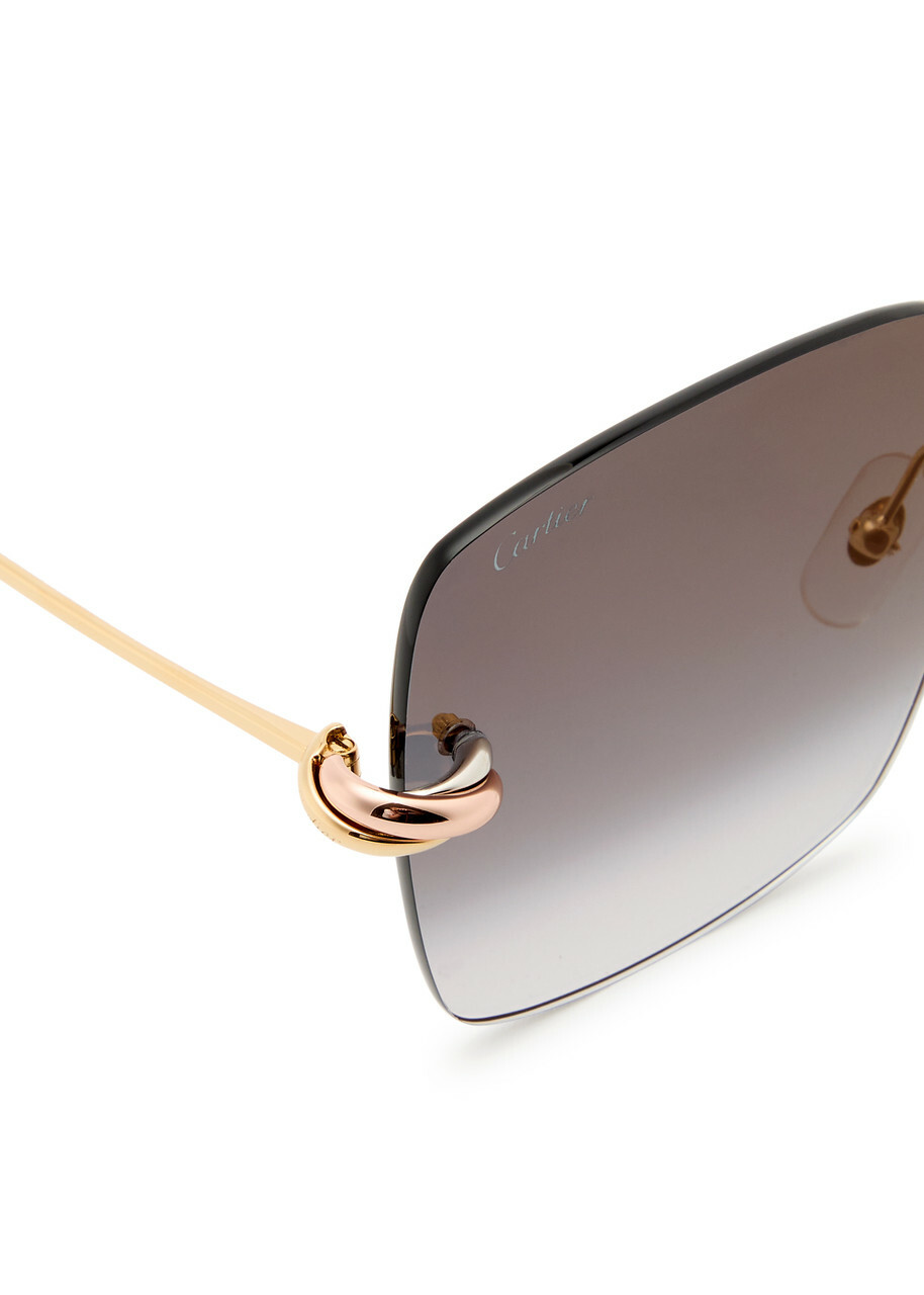 Cartier Trinity Rimless Square-frame Sunglasses - Gold - One Size Cartier