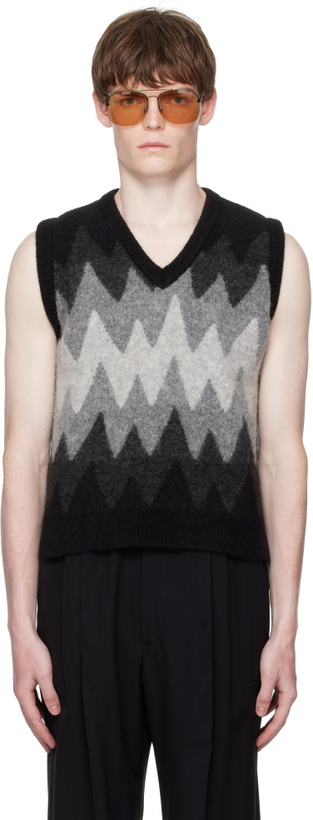 Photo: Ernest W. Baker Black & Gray Degrade Jacquard Vest
