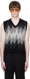 Ernest W. Baker Black & Gray Degrade Jacquard Vest