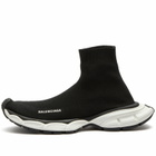 Balenciaga Men's 3XL Speed Runner Sneakers in Black/White