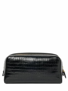 TOM FORD - Logo Croc Embossed Leather Toiletry Bag