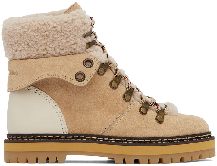 Photo: See by Chloé Beige Eileen Shearling Ankle Boots