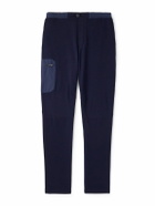 SEASE - Straight-Leg Shell-Trimmed Wool-Blend Drawstring Trousers - Blue