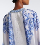 Camilla Embellished printed cotton and silk kaftan