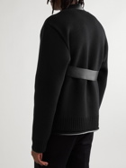 Givenchy - Embellished Leather-Trimmed Wool Sweater - Black