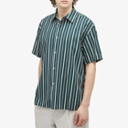 A Kind of Guise Men's Elio Short Sleeve Shirt in Racing Green Stripe