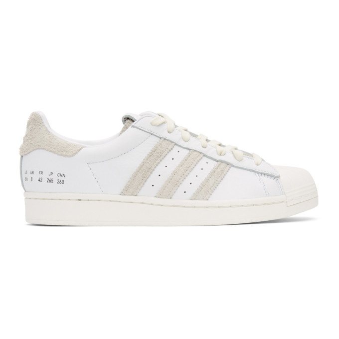 Photo: adidas Originals White and Grey Superstar Sneakers