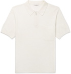 Sandro - Slim-Fit Open-Knit Cotton Half-Zip Polo Shirt - Men - Cream