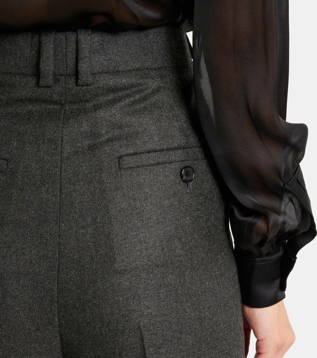 Saint Laurent Pleated cashmere wide-leg pants Saint Laurent