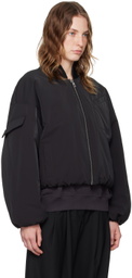 GANNI Black Oversized Bomber Jacket