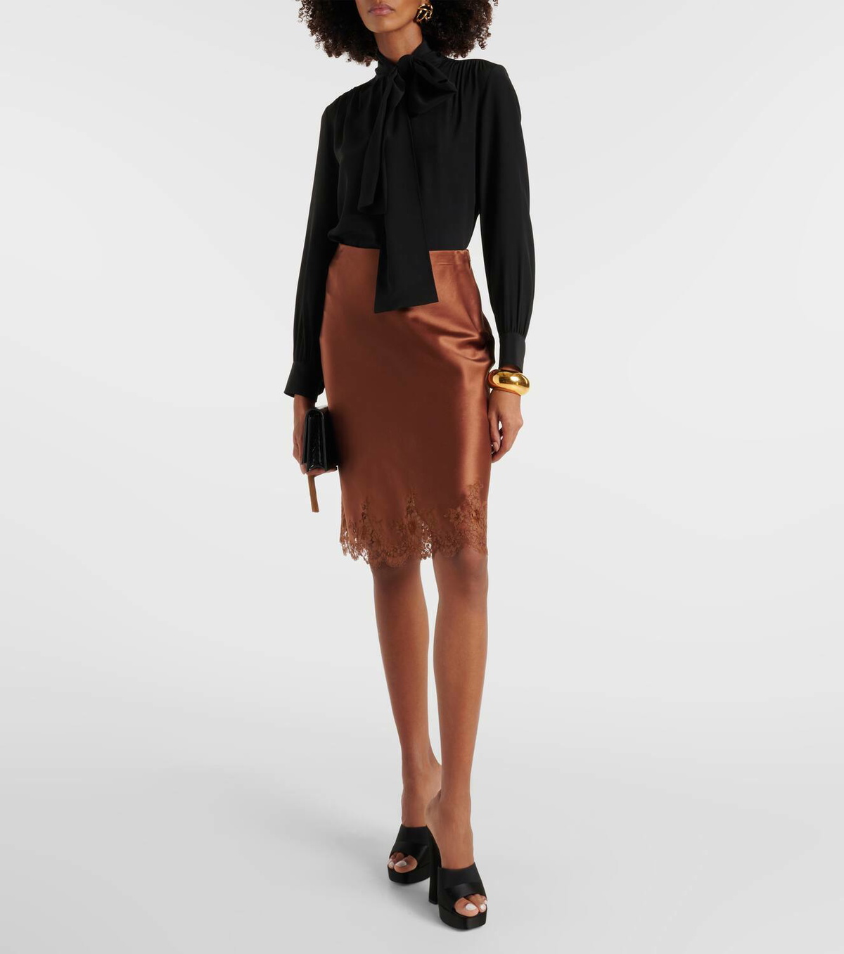 Saint Laurent Boogie 110 satin platform mules Saint Laurent