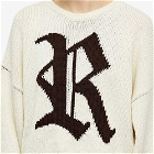Raf Simons Women's Bulky Knit R Logo Jumper in Pearl