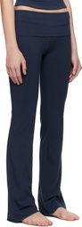 SKIMS Navy Cotton Jersey Foldover Lounge Pants