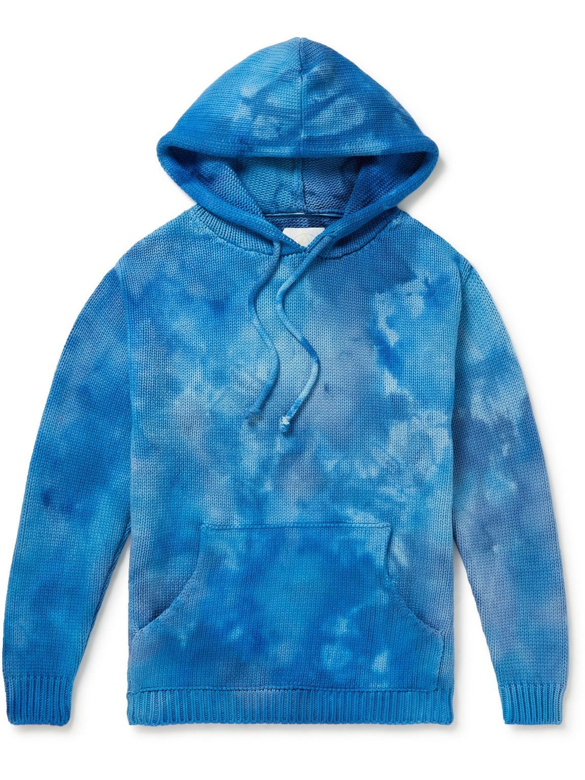 Photo: Camp High - Tie-Dyed Cotton-Blend Hoodie - Blue