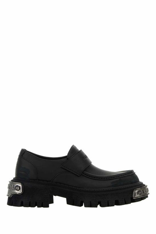Photo: Balenciaga Black Leather Tractor Loafers