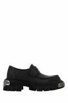 Balenciaga Black Leather Tractor Loafers