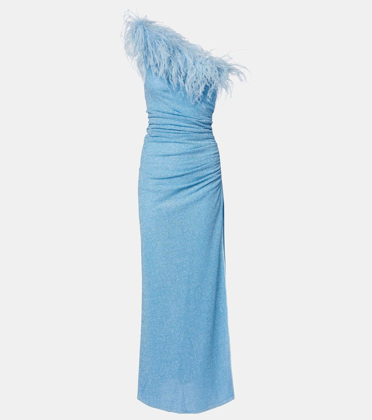 Oséree Lumière Plumage one-shoulder maxi dress